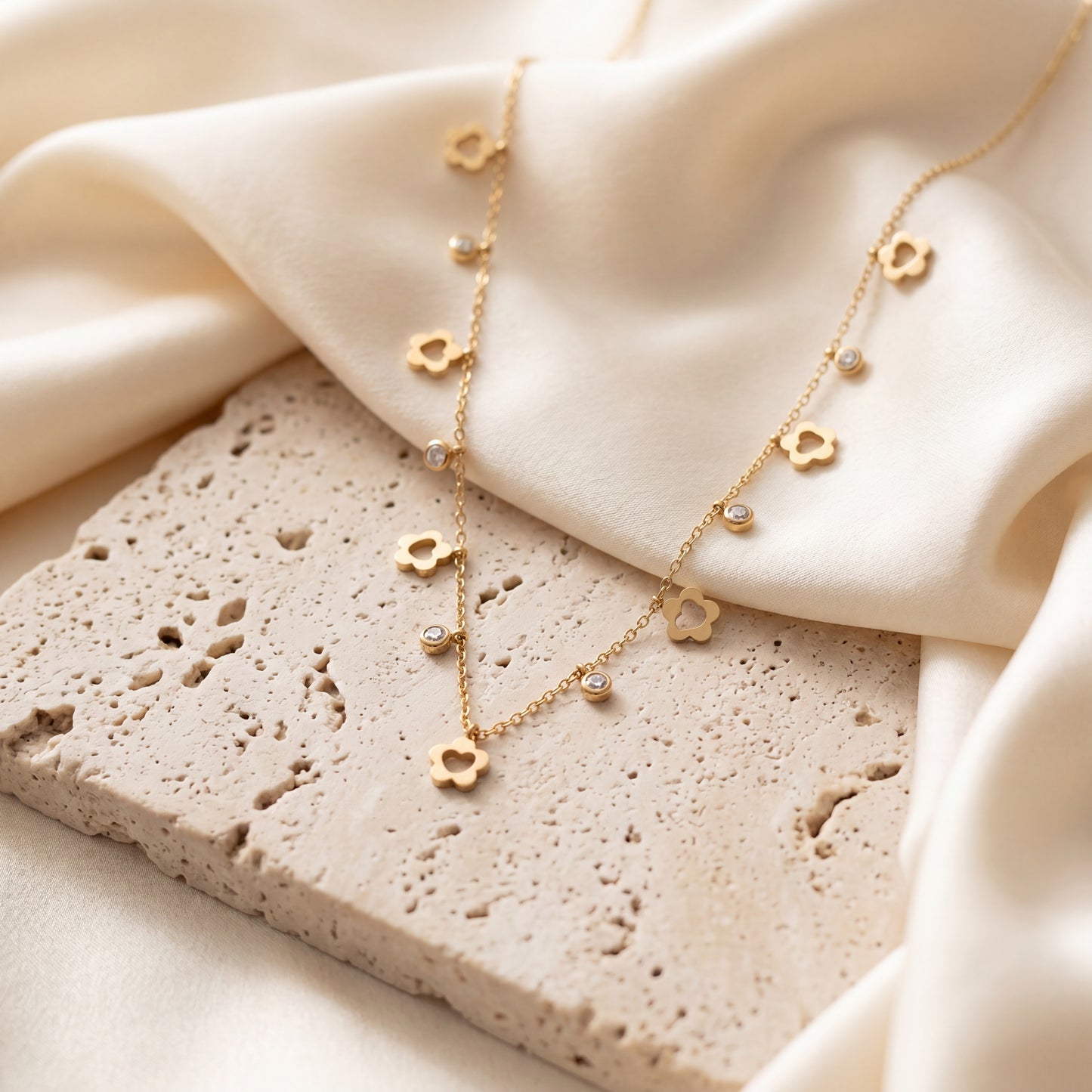 Heart Charm Station Necklace