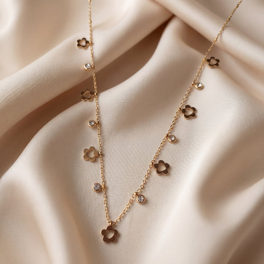 Heart Charm Station Necklace