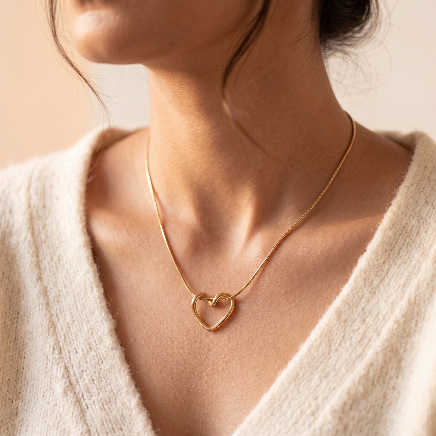 Open Heart Chain Necklace